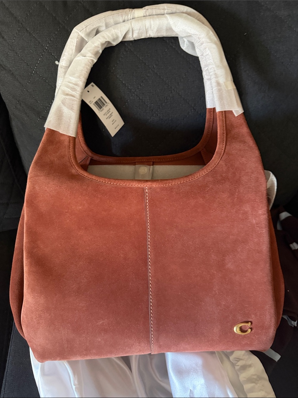 Coach Suede Lana Bag in Rust